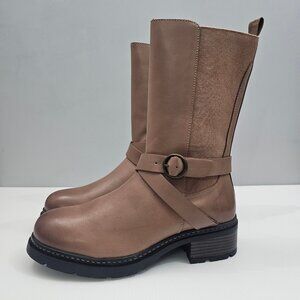 Softwalk Neenah Mid Calf Boot Womens 9.5 Brown Leather Riding Equestrian NEW